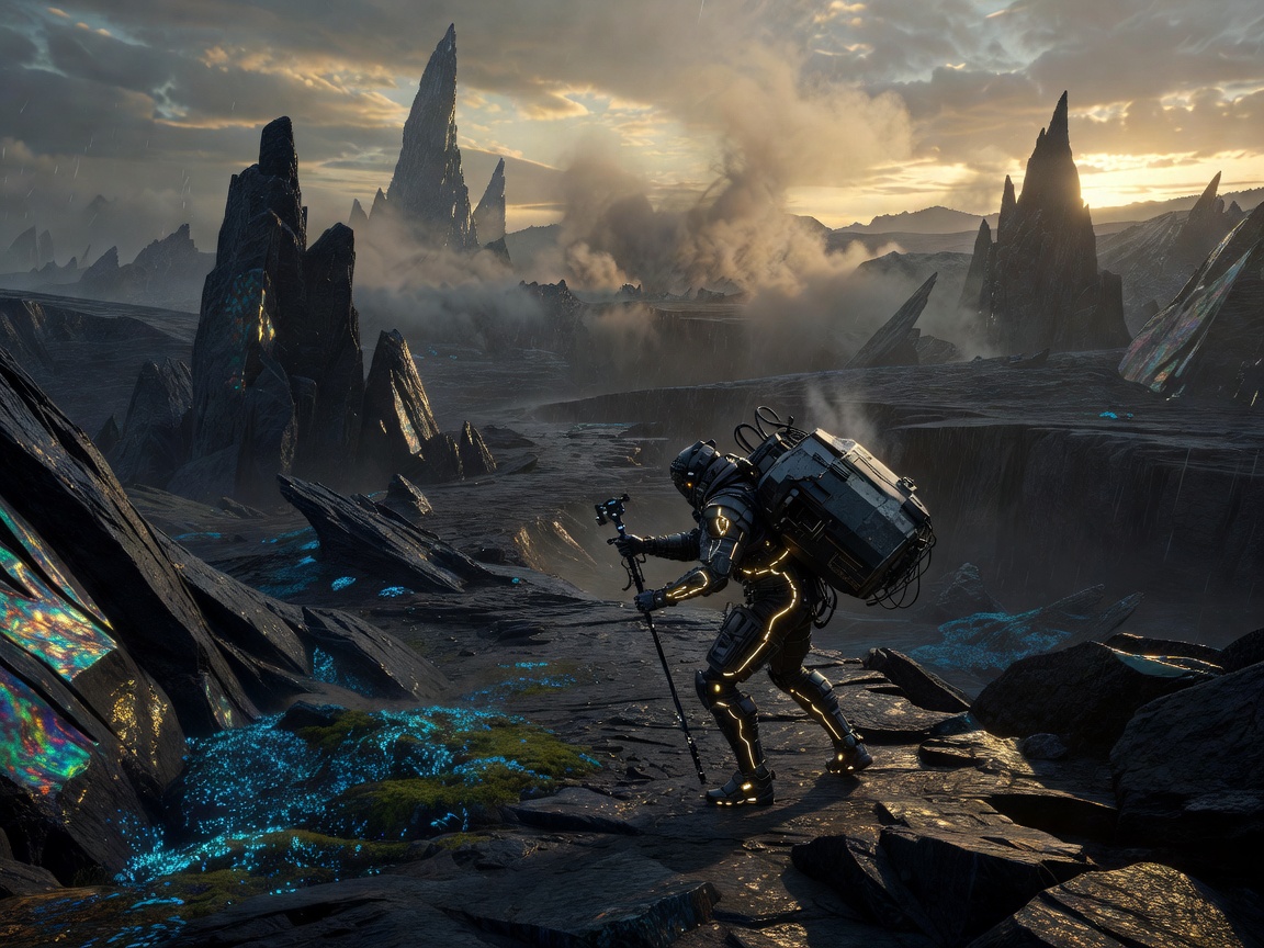 Death Stranding 2 futuristic landscape and traversal technology